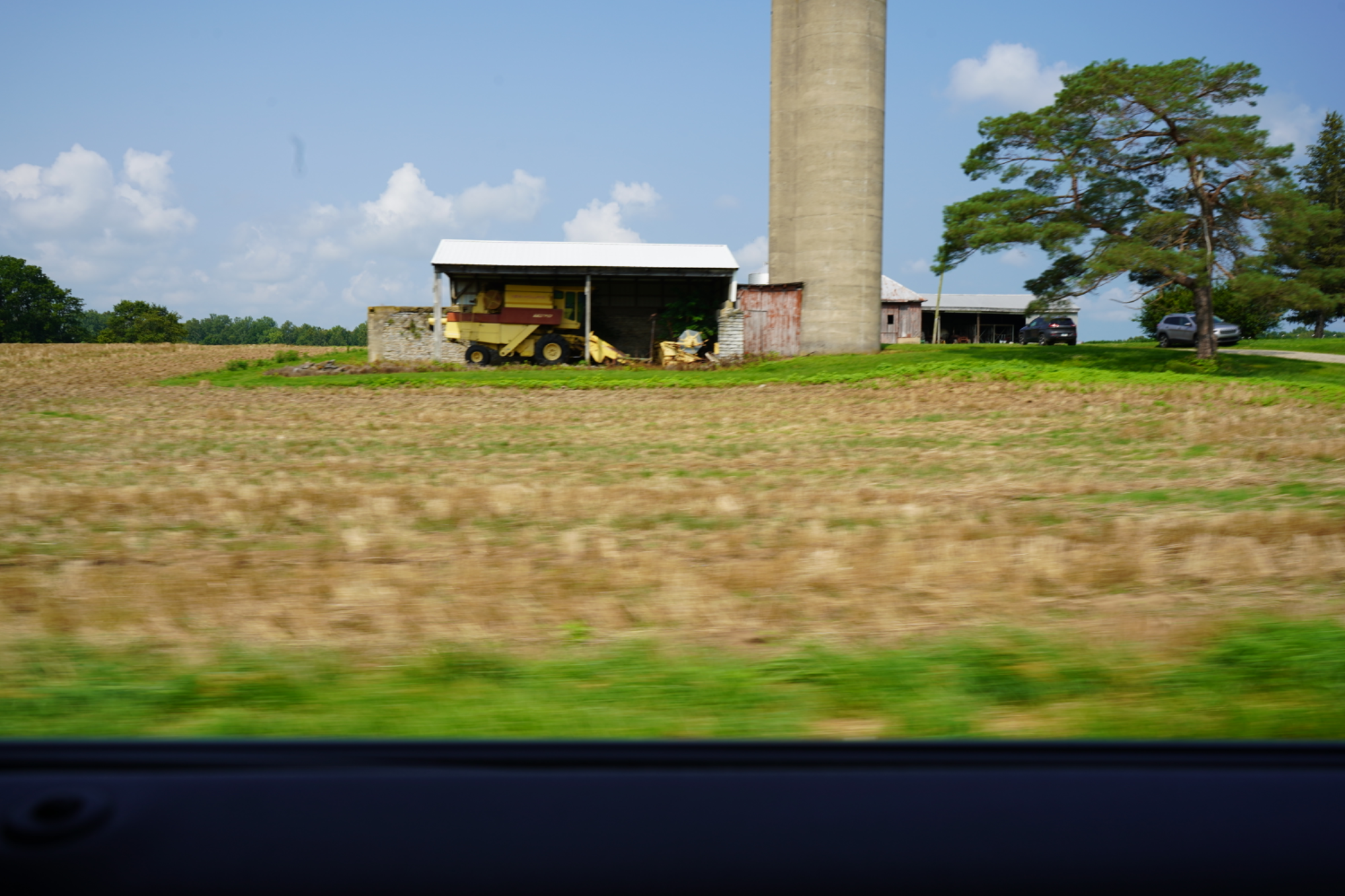Farm with silo from road